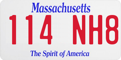 MA license plate 114NH8