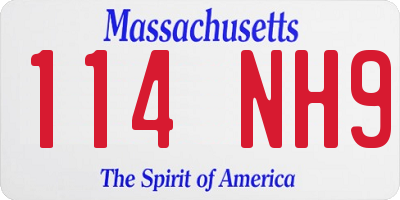 MA license plate 114NH9