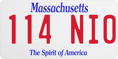 MA license plate 114NI0