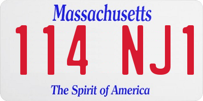 MA license plate 114NJ1