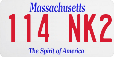 MA license plate 114NK2