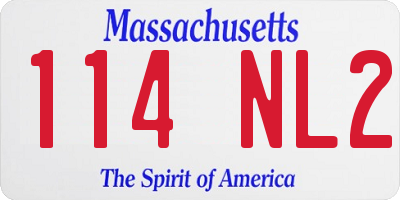 MA license plate 114NL2