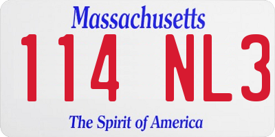 MA license plate 114NL3