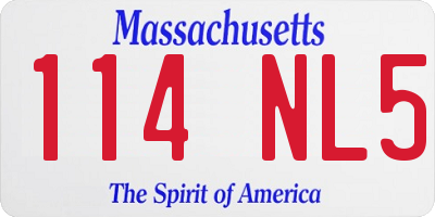 MA license plate 114NL5