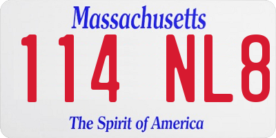MA license plate 114NL8