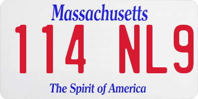 MA license plate 114NL9