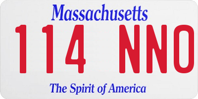 MA license plate 114NN0