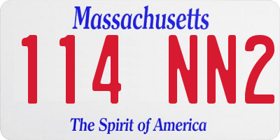 MA license plate 114NN2