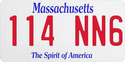 MA license plate 114NN6