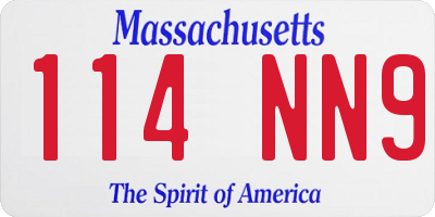MA license plate 114NN9
