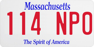 MA license plate 114NP0