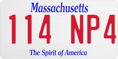 MA license plate 114NP4