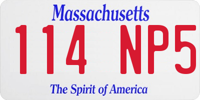 MA license plate 114NP5