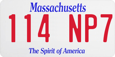 MA license plate 114NP7