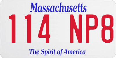 MA license plate 114NP8