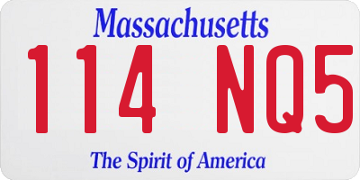 MA license plate 114NQ5