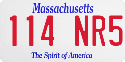 MA license plate 114NR5