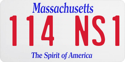 MA license plate 114NS1