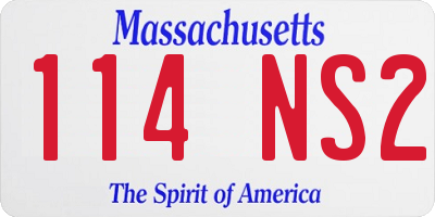 MA license plate 114NS2