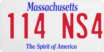 MA license plate 114NS4