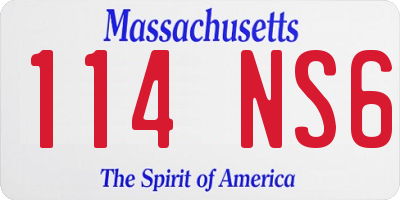 MA license plate 114NS6
