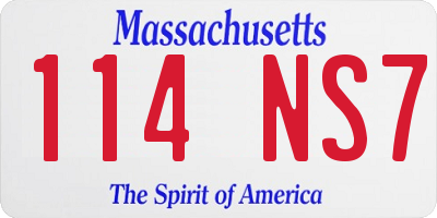 MA license plate 114NS7