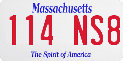 MA license plate 114NS8
