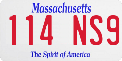 MA license plate 114NS9