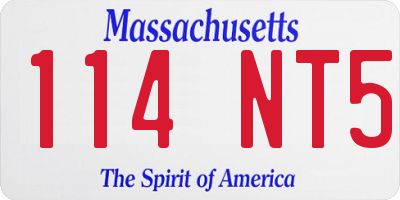 MA license plate 114NT5