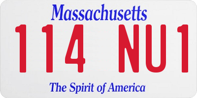 MA license plate 114NU1
