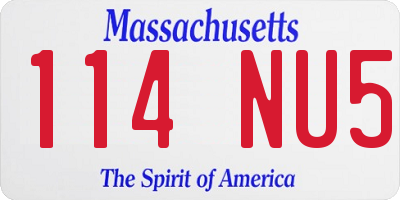 MA license plate 114NU5