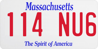 MA license plate 114NU6