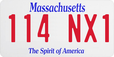 MA license plate 114NX1