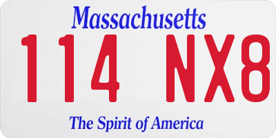 MA license plate 114NX8