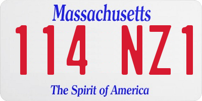 MA license plate 114NZ1