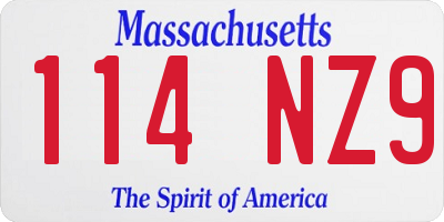 MA license plate 114NZ9