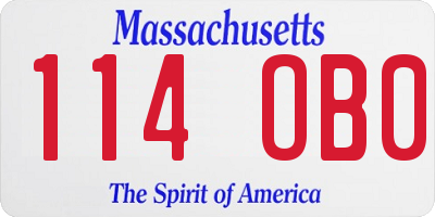 MA license plate 114OB0