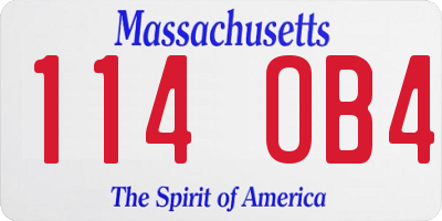 MA license plate 114OB4
