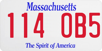 MA license plate 114OB5