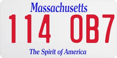MA license plate 114OB7
