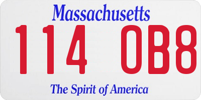 MA license plate 114OB8