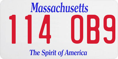 MA license plate 114OB9