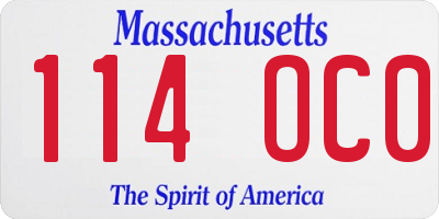 MA license plate 114OC0