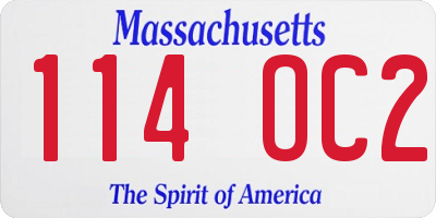 MA license plate 114OC2