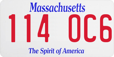MA license plate 114OC6