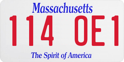 MA license plate 114OE1