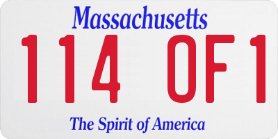 MA license plate 114OF1