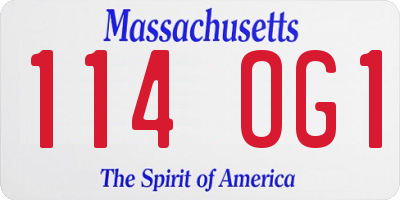 MA license plate 114OG1
