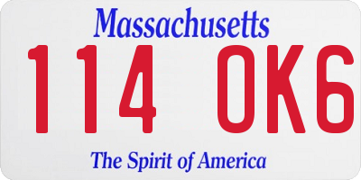 MA license plate 114OK6