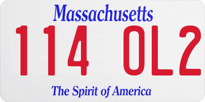 MA license plate 114OL2